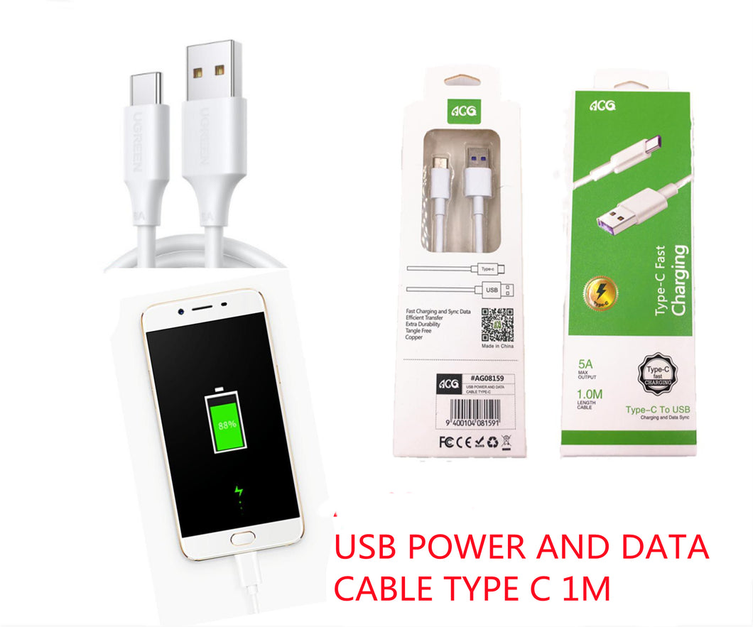 USB POWER AND DATA CABLE TYPE C 1M