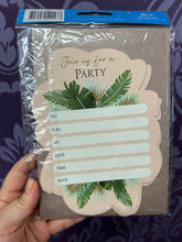 Load image into Gallery viewer, PARTY SHAPE CUT INVITATION TROPICAL 8PK
