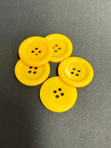 BUTTON YELLOW 2.5CM 5PCS