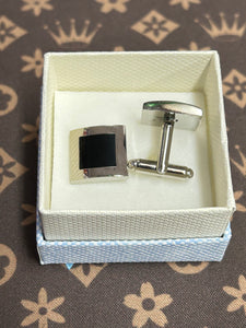 CUFF LINK SQUARE BLACK 1.5*1.5CM