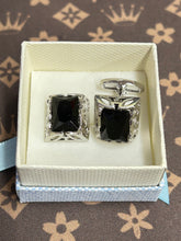 Load image into Gallery viewer, CUFF LINK BLACK STONE 1.6*1.6CM
