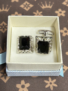 CUFF LINK BLACK STONE 1.6*1.6CM