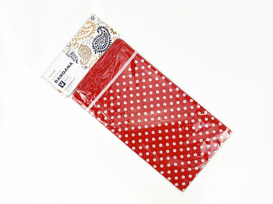 BANDANA 2 SIDED RED WITH WHITE DOTS