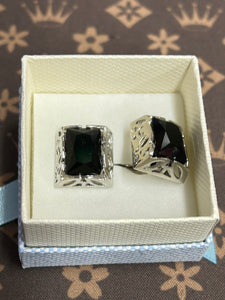 CUFF LINK BLACK STONE 1.6*1.6CM