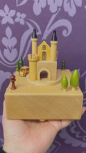 Load and play video in Gallery viewer, WOODEN MUSICAL BOX 11*11CM CASTLE
