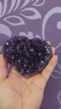 Load and play video in Gallery viewer, AMETHYST CLUSTER HEART 9.5*8.5CM
