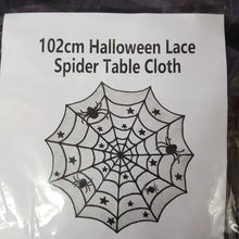 Load image into Gallery viewer, HALLOWEEN LACE SPIDER TABLE CLOTH 102CM
