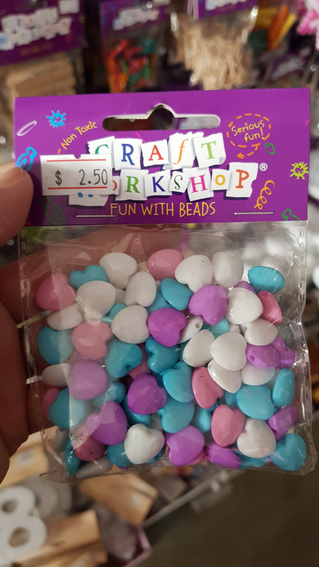 Craft beads heart 1cm