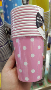 PAPER CUPS COLOUR WITH DOT 12PC