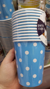 PAPER CUPS COLOUR WITH DOT 12PC