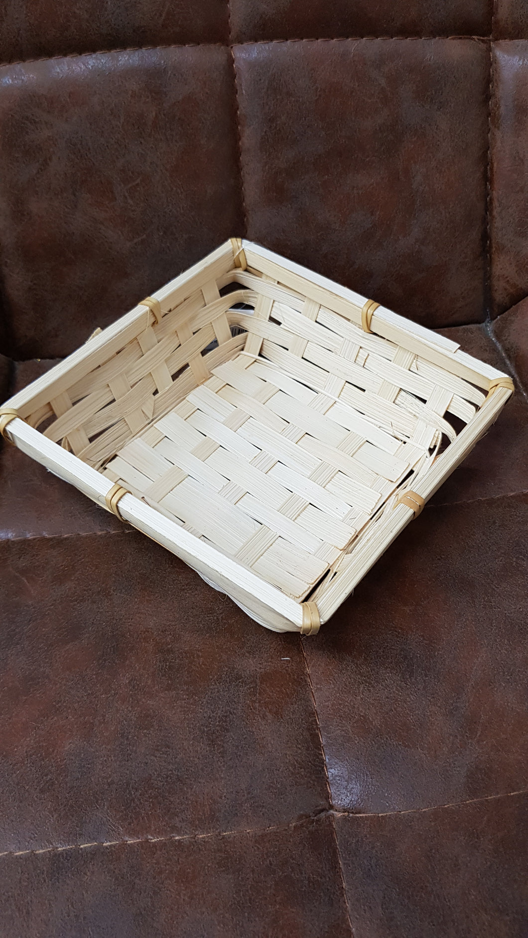 BAMBOO SQUARE BASKET 15*15CM