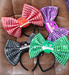 HEADBAND SEQUIN BOW JUMBO 18*27CM