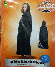 Load image into Gallery viewer, BLACK CLOAK KIDS COSTUME 7-9YRS
