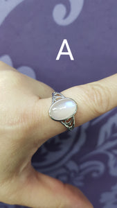 925 STERLING SILVER RING MOON STONE