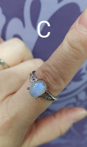 925 STERLING SILVER RING MOON STONE