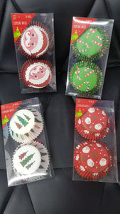 CHRISTMAS CUP CAKE PAPER CUPS 50PK 10CM
