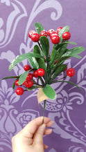 Load image into Gallery viewer, HOLLY BERRIES PICK 22-25CM 1PC
