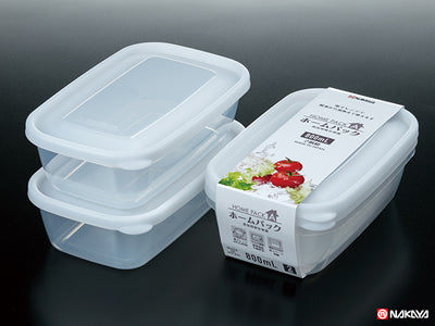 PLASTIC CONTAINER PACK A WHITE 800ML 2PC RECT
