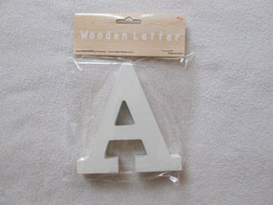 WOODEN LETTER 12CMH  WHITE A - Z 1PC