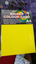 Load image into Gallery viewer, BRIGHT COLOUR CARD PAPER 160G 10SH A4
