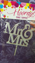 Load image into Gallery viewer, CAKE TOPPER SILVER GLITTER MR &amp; MRS 12*9CM
