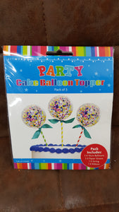Party cake toppers balloon 3pk