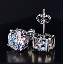 Load image into Gallery viewer, 925 STERLING SILVER EARRINGS SWAROVSKI CRYSTAL 8MM
