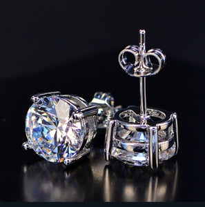 925 STERLING SILVER EARRINGS SWAROVSKI CRYSTAL 8MM