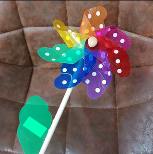 COLOUR WINDMILL WITH DOTS 1PC
