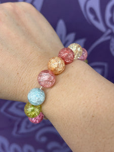 CRYSTAL BRACELET  RAINBOW 12MM*16-22CM