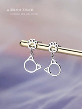 Load image into Gallery viewer, 925 STERLING SILVER EARRINGS CAT
