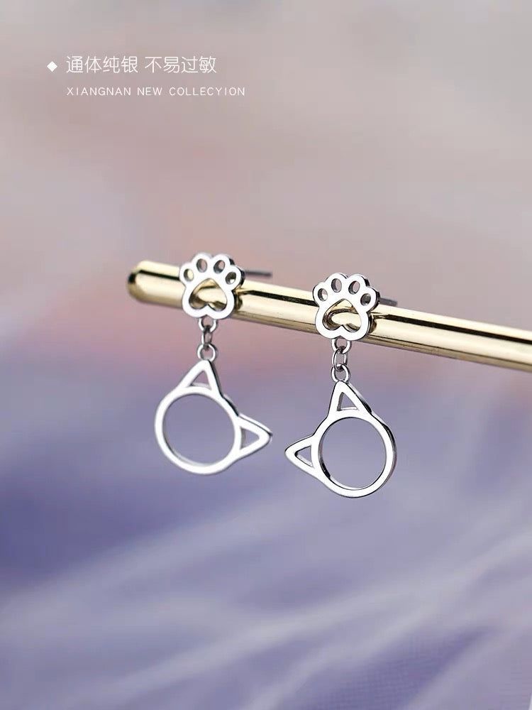 925 STERLING SILVER EARRINGS CAT