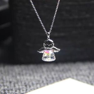 925 STERLING SILVER NECKLACE WITH SWAROVSKI CRYSTALS ANGLE