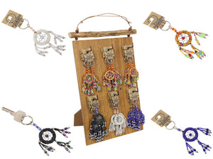 BEADED DREAM CATCHER KEYRING MINI 5*10CM 1PC