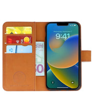 Load image into Gallery viewer, LEATHER WALLET CASE FOR IPHONE 14 PRO
