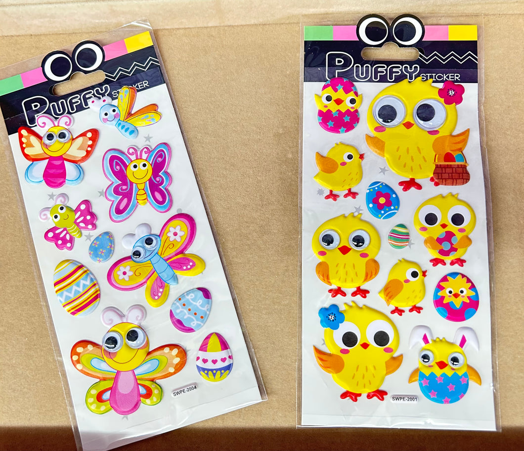 EASTER GOOGLY EYES PUFFY STICKERS 1SHEET