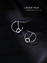 Load image into Gallery viewer, 925 STERLING SILVER EARRINGS C SHAPED
