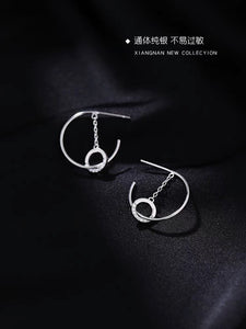 925 STERLING SILVER EARRINGS C SHAPED