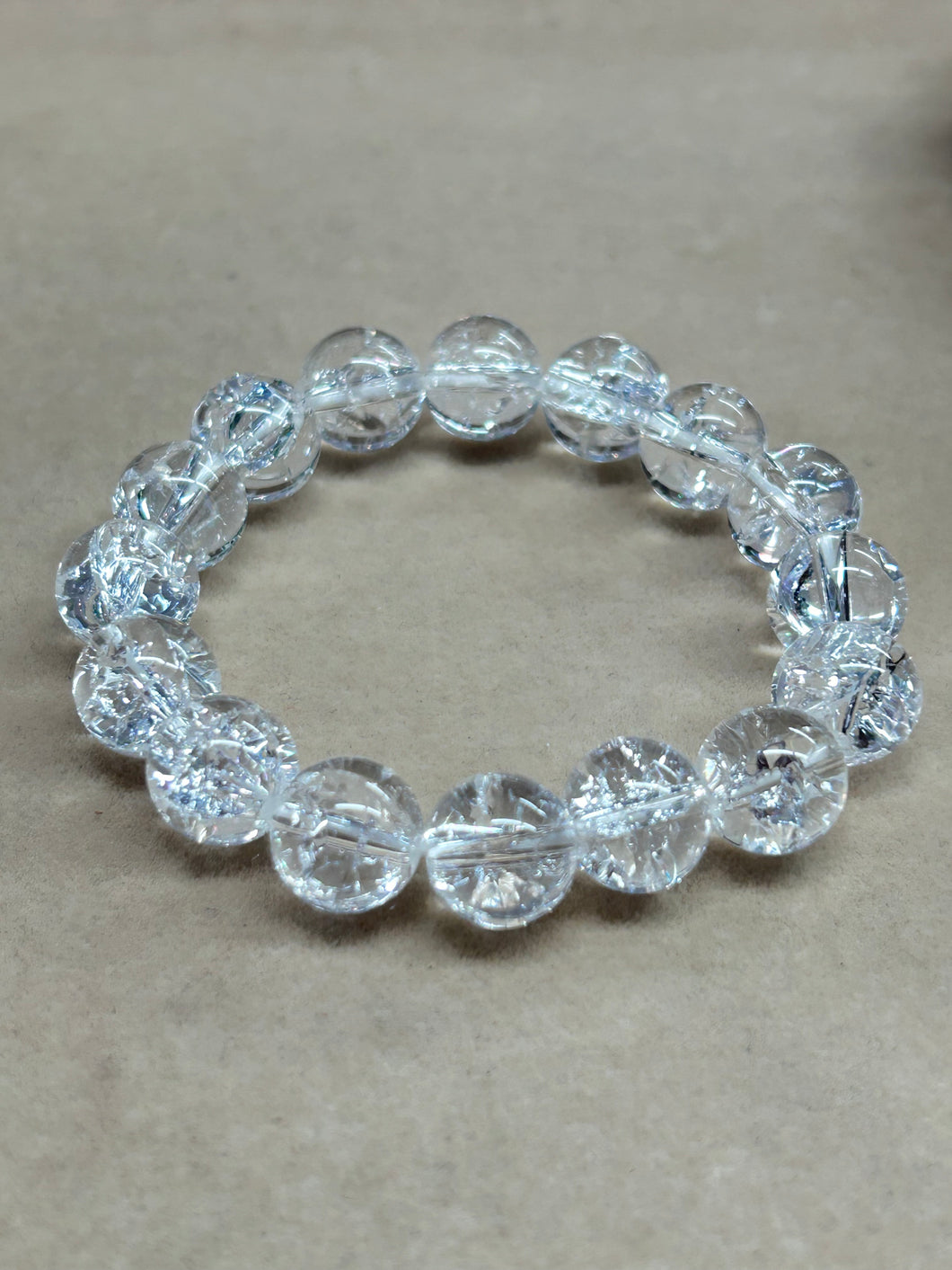 CRYSTAL BRACELET CLEAR 12MM*16-22CM