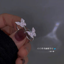 Load image into Gallery viewer, 925 STERLING SILVER EARRINGS BUTTERFLY ON RING
