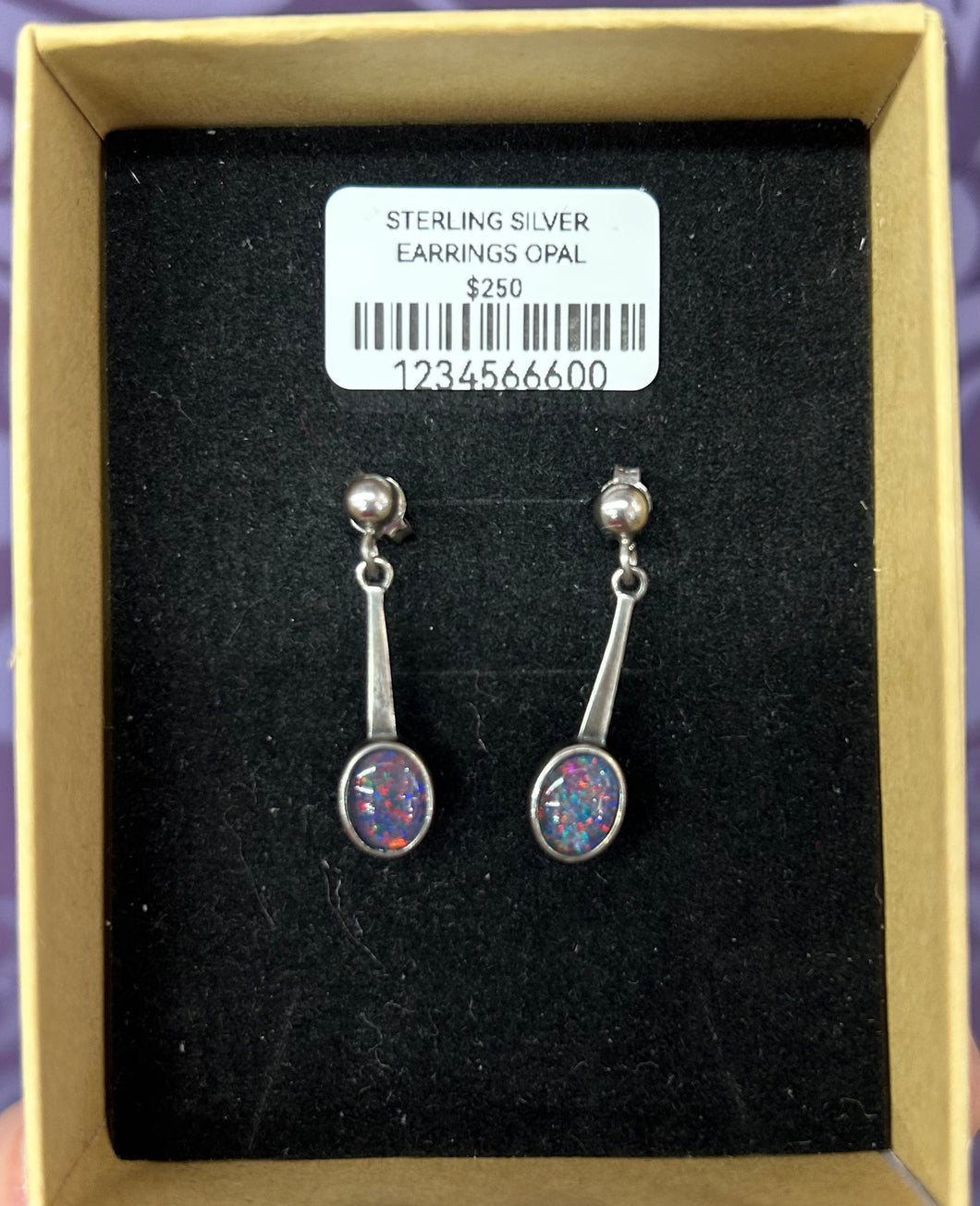 925 STERLING SILVER EARRINGS OPAL