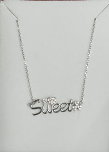 925 STERLING SILVER NECKLACE WITH SWAROVSKI CRYSTALS SWEET
