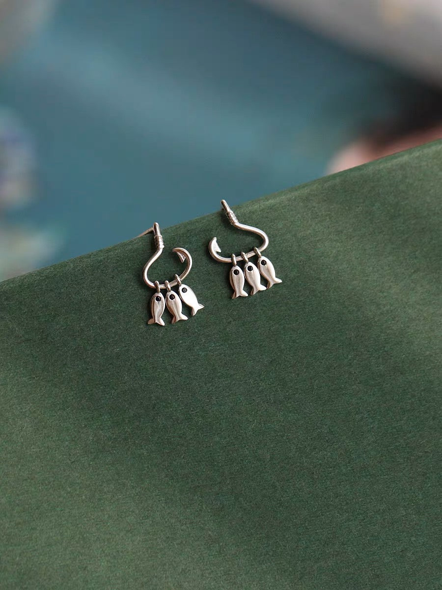 925 STERLING SILVER EARRINGS FISH