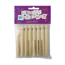 CRAFT PEGS DOLLY NATURAL 11*1.5CM 8PCS