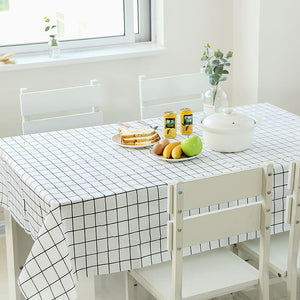 TABLE CLOTH BLACK AND WHITE CHECK 140*180CM